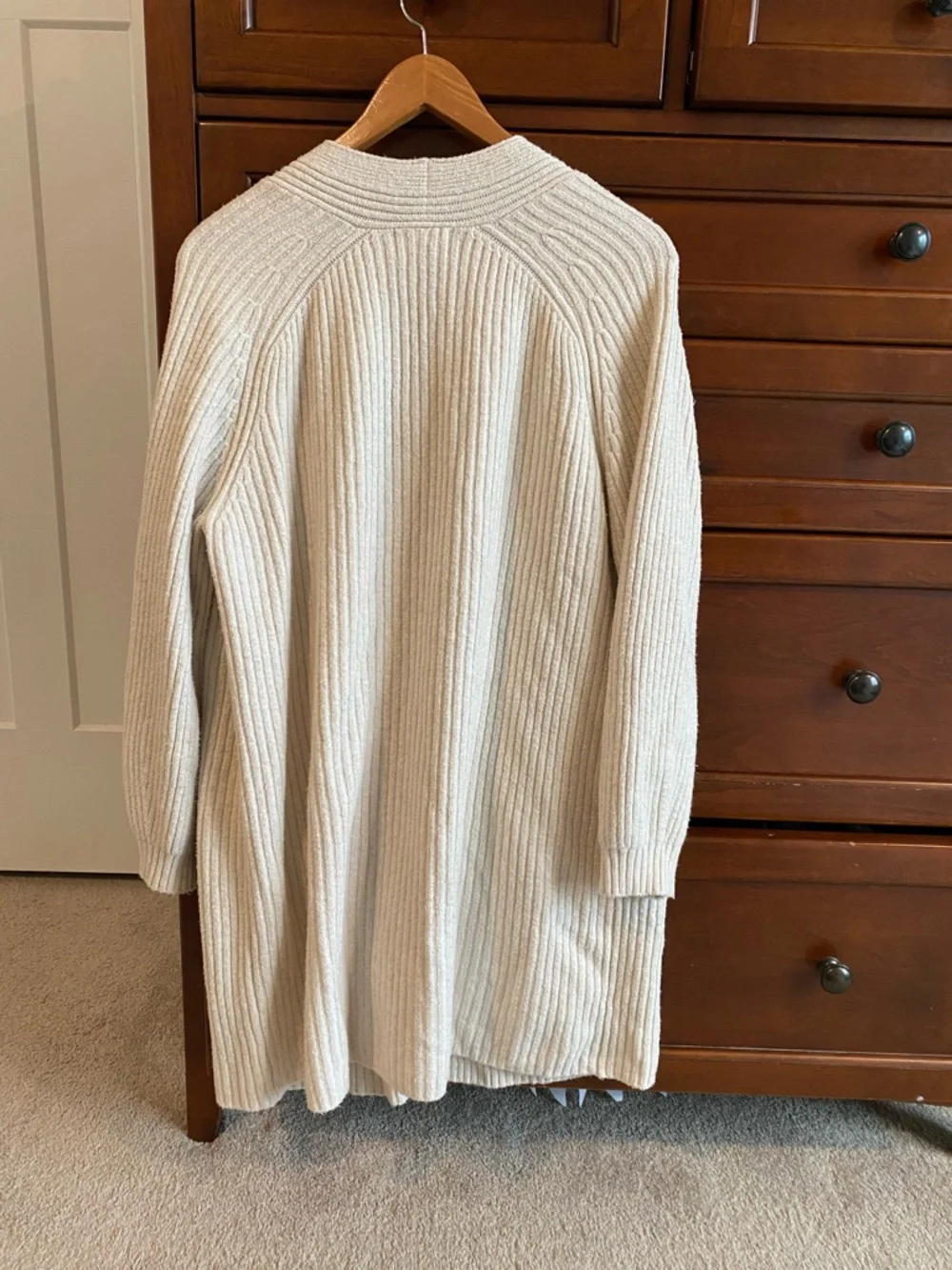 Universal Thread Cream Ribbed Open-Front Cardigan - Picture 3 of 4